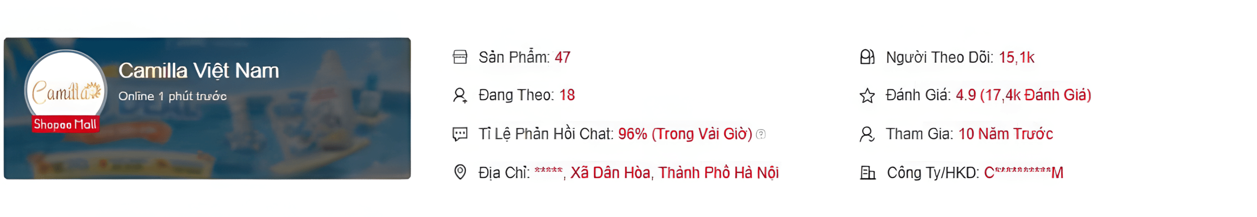 Camilla Việt Nam – Case study vận hành shop toàn diện trên Shopee bởi Hoàng Anh Media.
